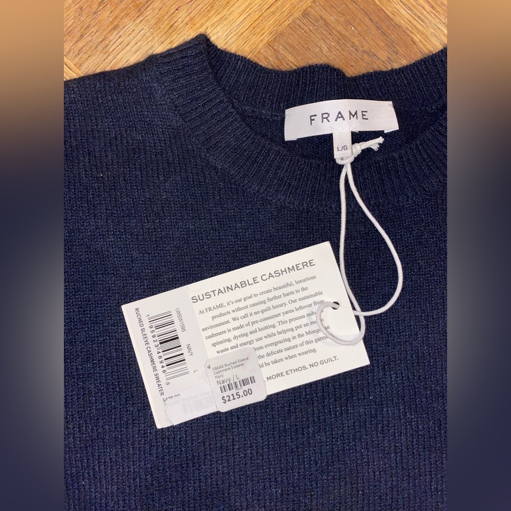 Frame Navy Cashmere Sweater - Picture 3 of 4
